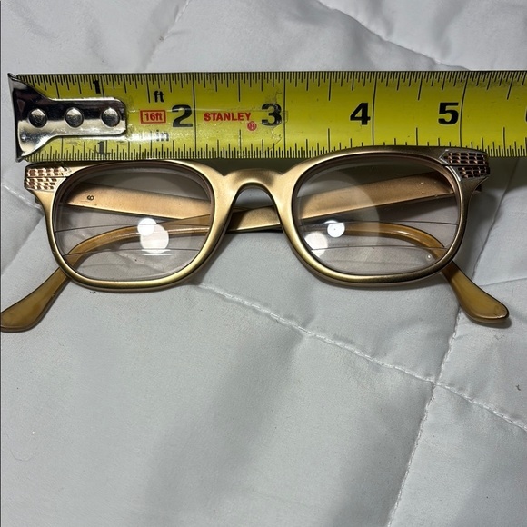 Vintage Tura Gold Cat-Eye Eyeglasses Mid-Century with Snakeskin Case - Picture 8 of 15